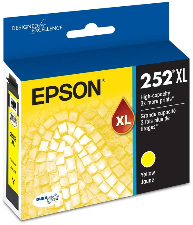 Main image of 252XL Genuine High Capacity Yellow Ink Cartridge T252XL420 Works With WorkForce WF-3620 WF-3640 WF-7110 WF-7210 WF-7610 WF-7620 WF-7710 WF-7720 Printers