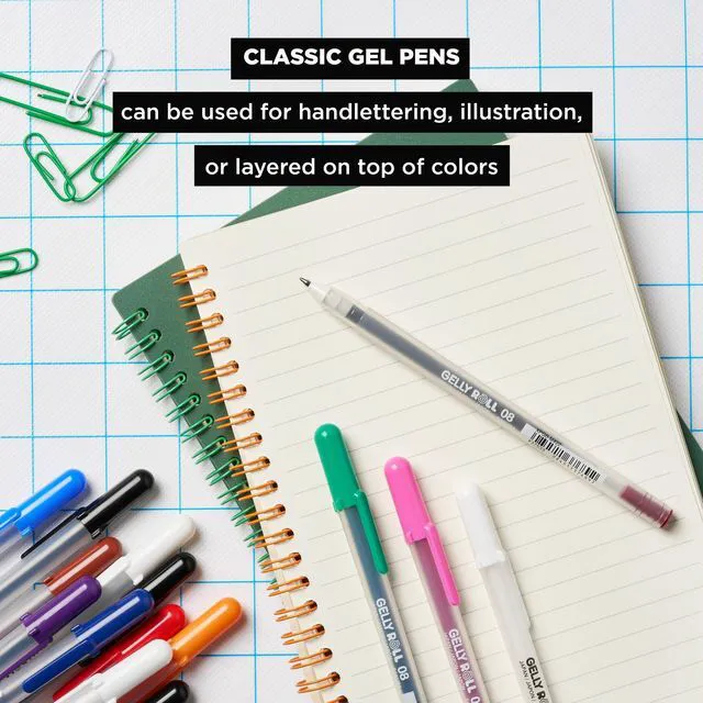 Alt view image 4 of 6 - 57488 Gelly Roll Classic 08, White Medium Gel Pens, 6 Piece Set