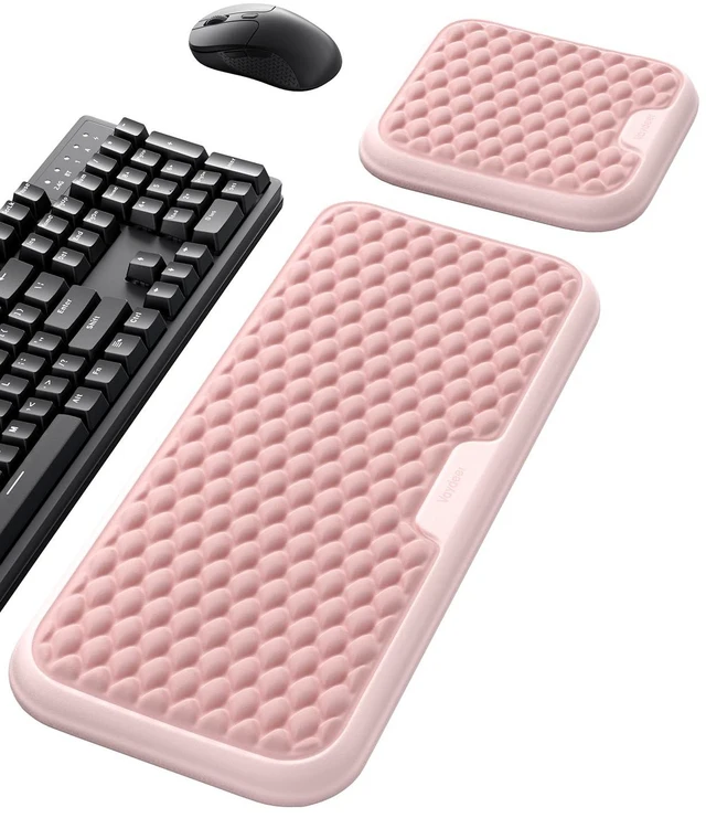 Main image of Extra Large Wide Wrist Rest Set for Keyboard and Mouse, Computer Ergonomic Wrist Support, Arm Elbow Pad Mouse Rest, Typing Pain Relief Soft Memory Foam Desk Cushion for Office Work Gaming