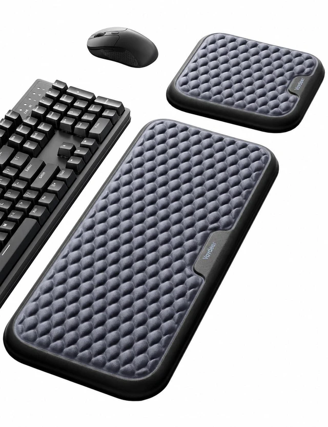 Main image of Extra Large Wrist Rest Set for Keyboard and Mouse, Computer Ergonomic Wrist Support, Armrest Elbow Pad Mouse Rest, Typing Pain Relief Soft Memory Foam Desk Cushion for Office Work Gaming