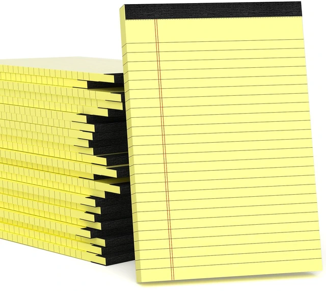 Main image of 24 Pack Small Legal Pads 5x8 Yellow Note Pads 5x8 College Ruled Notepad Yellow Writing Pads 5x8 Small Pads of Paper Lined Paper Pads of Paper Tablets 5x8" Lined Notepads With 30 Sheets Per Pad
