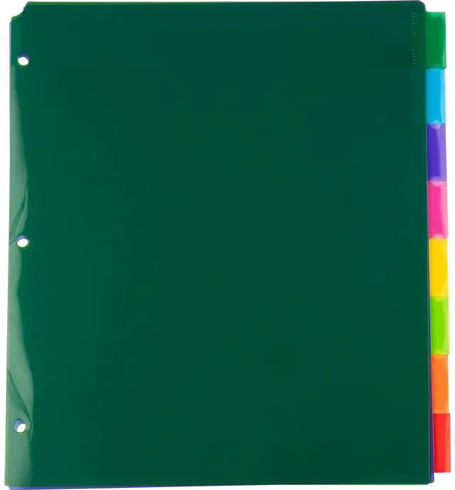 Main image of Poly Dividers, 8-Tab, Assorted Colors, 6 Packs (375032922A)