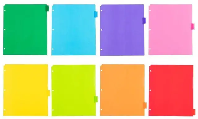 Alt view image 5 of 7 - Poly Dividers, 8-Tab, Assorted Colors, 6 Packs (375032922A)