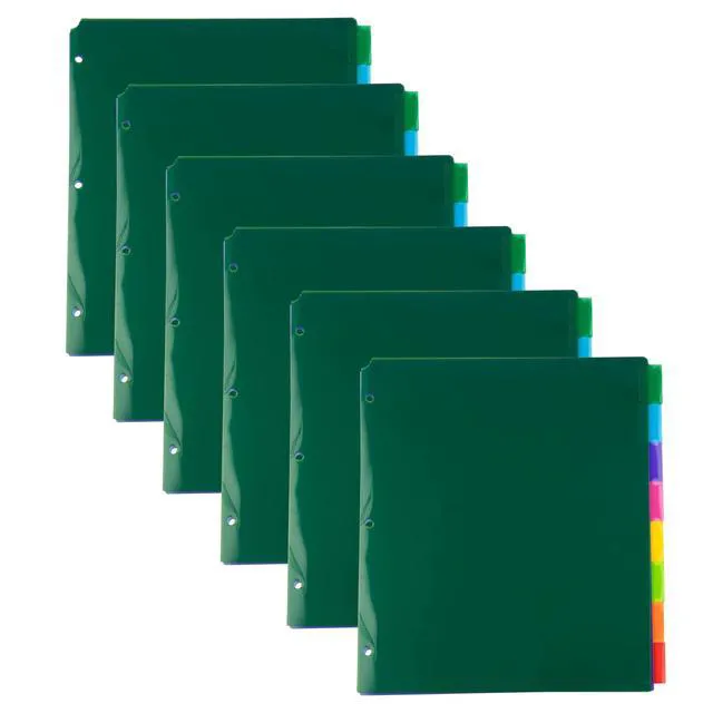 Alt view image 4 of 7 - Poly Dividers, 8-Tab, Assorted Colors, 6 Packs (375032922A)