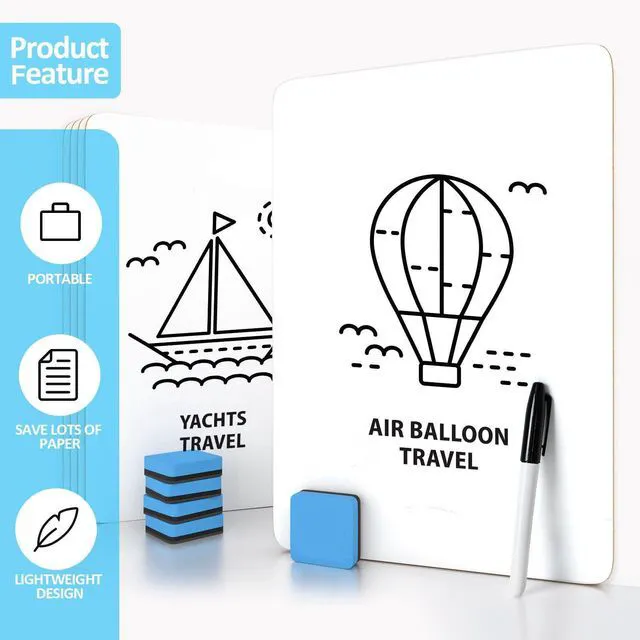 Alt view image 5 of 7 - 12 Pack Dry Erase Boards with 12 Erasers and 12 Markers, 12.5x 9 Double-Sided Reusable Small White Board, Smooth Writing & Wipe-Clean Design, Portable Study Whiteboard