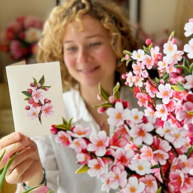 Alt view image 6 of 7 - Grande Japanese Cherry Blossoms 20 Inch Life-Sized 3D Pop Up Card Greeting Card, Birthday, Mothers Day, Thank You, Gifts for Mom and Her Includes Notecard and Envelope