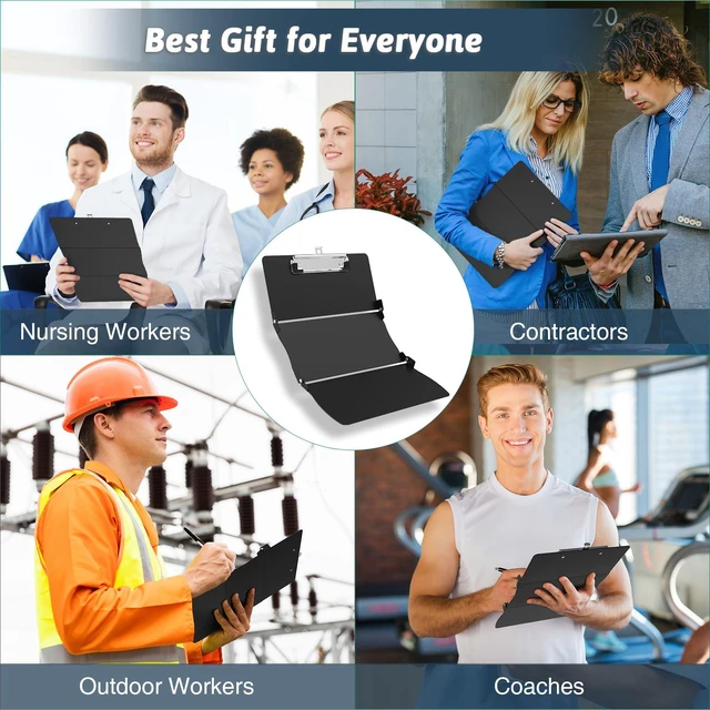 Alt view image 7 of 7 - Nursing Clipboard Foldable DIY Edition Medical Cheat Sheets Aluminum 3 Layers Foldable Clipboards Pocket Size Profile Clip Nurse Clipboards Notepad for Nurses Students, Teachers, Coaches