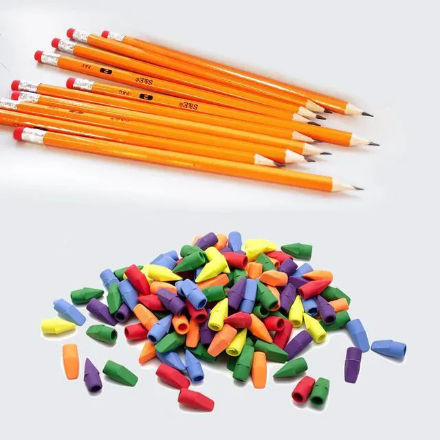 Alt view image 2 of 4 - Pencils & Erasers Tops Set, 432Pcs 288 Pcs Pre-sharpened pencils No. 2, 144Pcs Eraser Caps, #2 HB pencil sharpened, Back to school