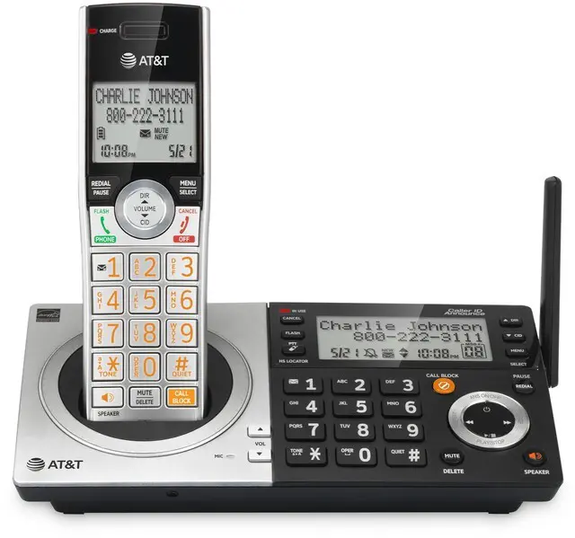 Main image of CL83107 DECT 6.0 Cordless Phone, 5-Handset, Silver/Black Dual Keypad Base, Answering Machine, Smart Call Blocker, Caller ID Announcer, Intercom & Long Range