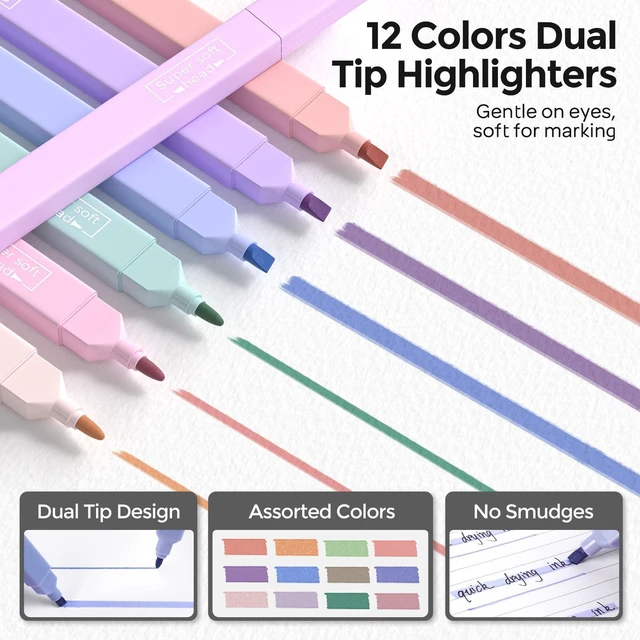 Alt view image 2 of 7 - School Supplies Stationary Set with Pencil Case, 50 PCS Black Back to Schoo Supplies, Pen Case with 12 Highlighter, 5 Gel Pen, 6 Mechanical Pencil, Essentials for College, Nursing Student