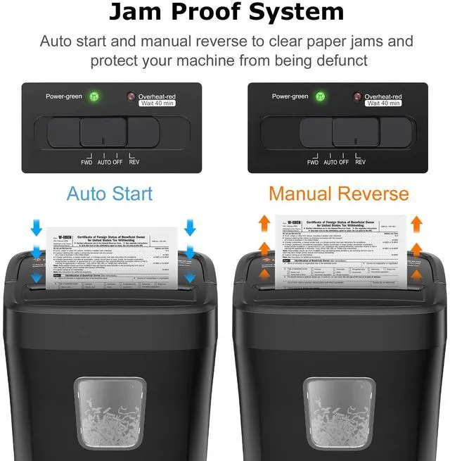 Alt view image 5 of 7 - 9-Sheet Crosscut Paper Shredder for Home, P-4 Security Level Shreds Credit Card, Mail, Staple & Clip, Document Shredder, 4.2 Gal Wastebasket, Small Shredder for Home Office, C261-C