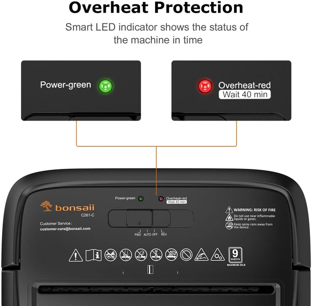 Alt view image 7 of 7 - 9-Sheet Crosscut Paper Shredder for Home, P-4 Security Level Shreds Credit Card, Mail, Staple & Clip, Document Shredder, 4.2 Gal Wastebasket, Small Shredder for Home Office, C261-C