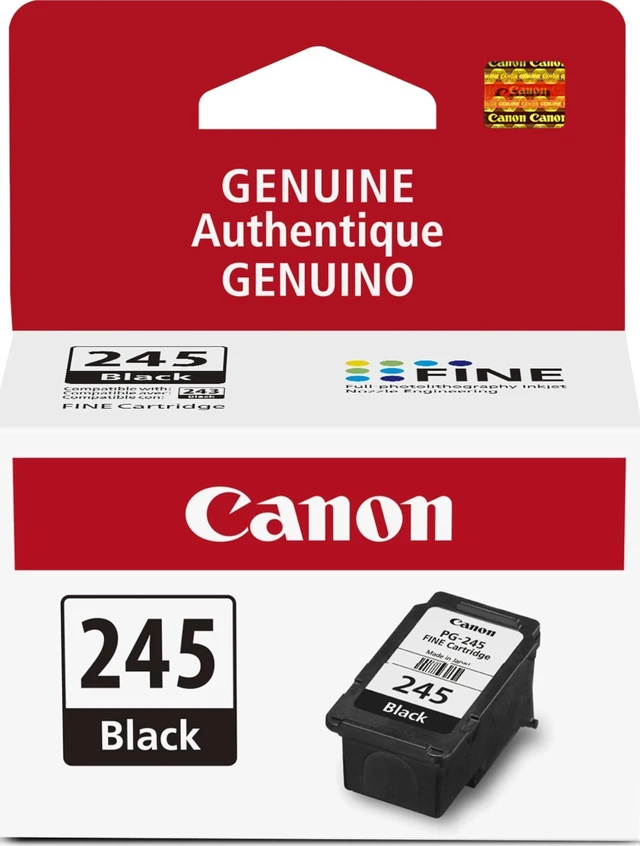 Main image of PG-245 Genuine Black Ink Cartridge, Compatible with iP2820, MG2420/2924/2920/3020/2522/2525, MX492, TS3120/302/302a/202/202a/4520/3320