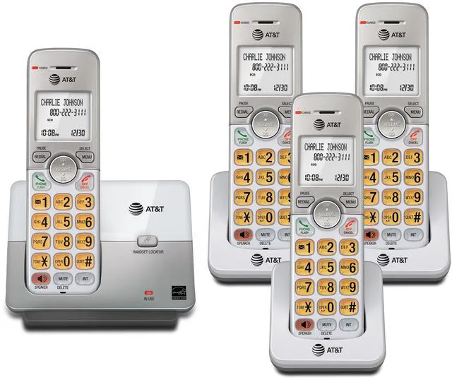 Main image of EL51403 DECT 6.0 4-Handset Cordless Phone with Simulated Full-Duplex Speakerphone, Backlit LCD Display & Lighted Keypad, Caller ID/Call Waiting, Intercom, ECO Mode