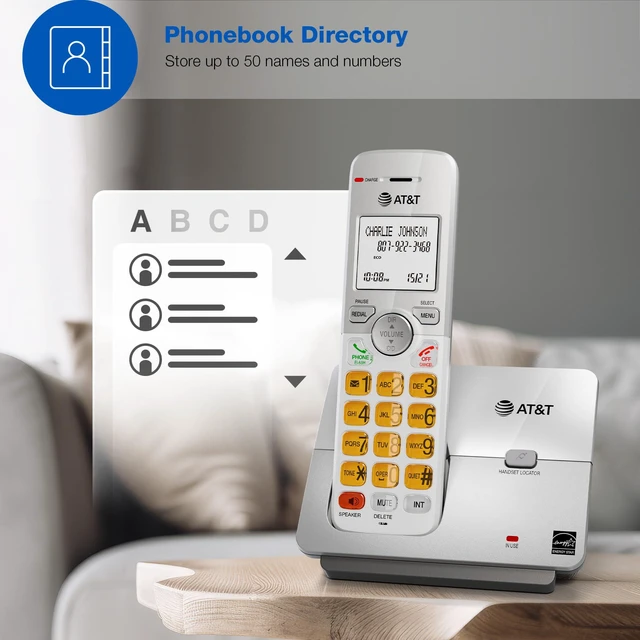 Alt view image 2 of 7 - EL51403 DECT 6.0 4-Handset Cordless Phone with Simulated Full-Duplex Speakerphone, Backlit LCD Display & Lighted Keypad, Caller ID/Call Waiting, Intercom, ECO Mode