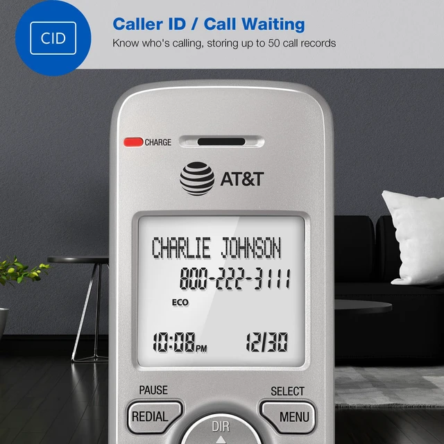 Alt view image 5 of 7 - EL51403 DECT 6.0 4-Handset Cordless Phone with Simulated Full-Duplex Speakerphone, Backlit LCD Display & Lighted Keypad, Caller ID/Call Waiting, Intercom, ECO Mode