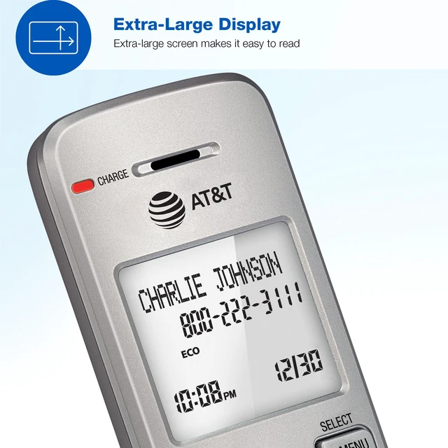 Alt view image 6 of 7 - EL51403 DECT 6.0 4-Handset Cordless Phone with Simulated Full-Duplex Speakerphone, Backlit LCD Display & Lighted Keypad, Caller ID/Call Waiting, Intercom, ECO Mode