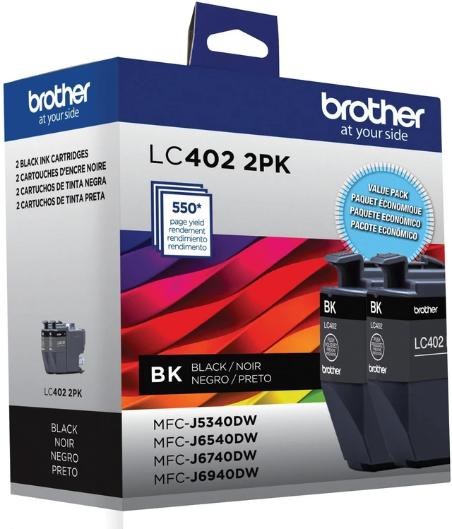 Alt view image 7 of 7 - Genuine LC402 2PK 2-Pack of Standard Yield Black Ink Cartridges