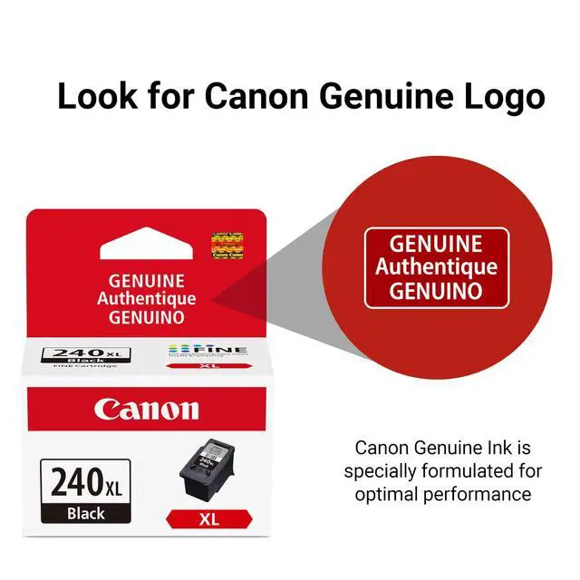Alt view image 6 of 7 - PG-240 XL Genuine Black Ink Cartridge, Compatible with MG2120/3120/4120, MX512/432/472/372/392/522/532/452, MG2220/3220/4220/3520/3620, TS5120