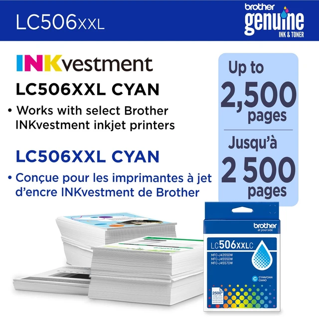 Alt view image 2 of 7 - Genuine LC506XXLC Super High Yield Cyan Ink Cartridge (for use INKvestment 4355, 4555, and 4557 Printers)