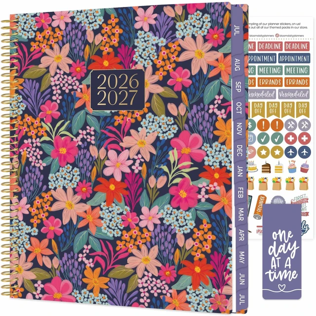 Main image of 2026-2027 Planner (8.5 x 11") 13 Month Academic Year Organizer (July 2026 - July 2027) - Weekly & Monthly Agenda Book with Stickers & Tabs - Floral Fiesta