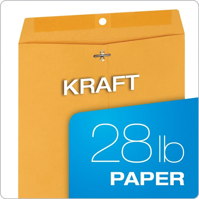 Alt view image 5 of 6 - 10 x 12 Clasp Envelopes, 100 Pack, Document Envelopes with Gummed Flap, Heavyweight 28 lb Paper with Reinforced Holes and Double Prong Clasp, for Mailing and Storage, Brown Kraft
