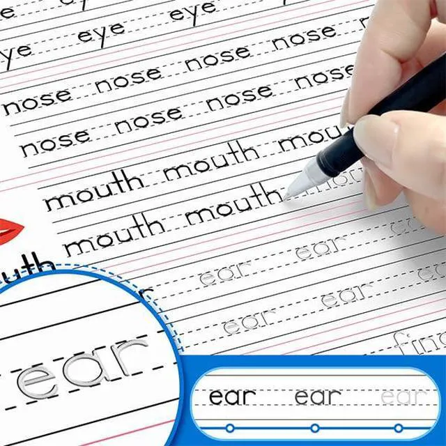 Alt view image 7 of 7 - Magic Grooved Writing Practice Books for Kids 3-8 Reusable 3D Groove Handwriting Practice Workbooks for Kids, Large Preschool Writing Books with Disappearing Ink for Kids 5-7