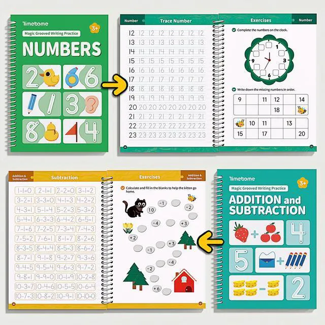Alt view image 5 of 7 - Magic Grooved Writing Practice Books for Kids 3-8 Reusable 3D Groove Handwriting Practice Workbooks for Kids, Large Preschool Writing Books with Disappearing Ink for Kids 5-7