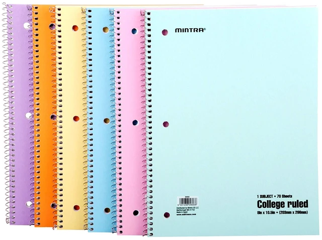 Alt view image 2 of 4 - Spiral Notebooks Set - Pastel Colors, College Ruled, Journals for School, Work, Business, Aesthetic Stationery, Writing Pad, Teacher & Student Supplies, 70 Sheets Each, 24-Pack