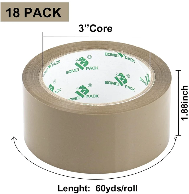 Alt view image 2 of 6 - 18Rolls Brown Packing Tape, Brown Packaging Tape for Shipping, Moving and Storage, 2.4Mil 1.88 Inch x 60 Yard