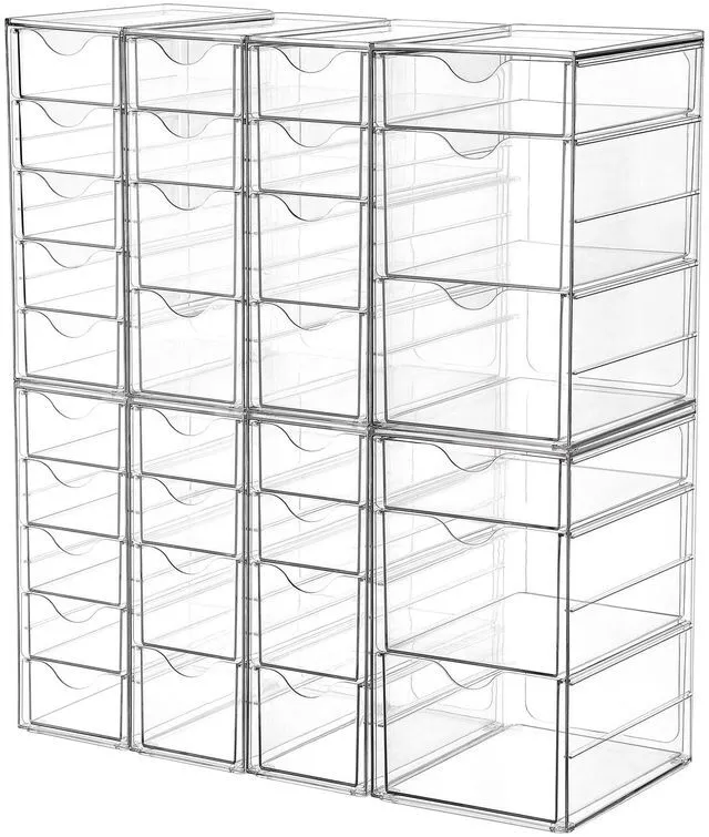 Main image of Acrylic Desk Organizer with 32 Drawers for Office, Makeup, Crafts Clear Storage Drawers for Office Supplies, Desktop Organization for Makeup, Jewelry, Art Crafts, Bead, Pen, Stationary