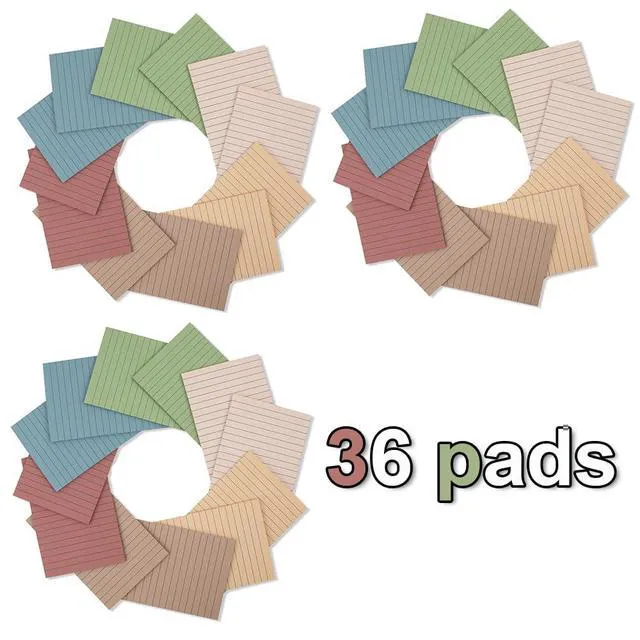 Alt view image 2 of 6 - (36 Pack) Lined Sticky Notes 4x6 in,Vintage Large Notepads with Lines Ruled Stickies Super Sticking Power,Office School Memo Note Pads,Post on Windows Doors,Recyclable,Easy to Write on