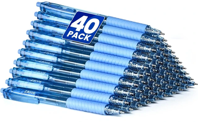 Main image of 40 Pack Bulk Pens Ballpoint, Smooth Writing Pens with Soft Grip Retractable Blue Ink Pens, Medium Point 1.0mm Pen for Journaling, Ballpoint Pen Office Supplies