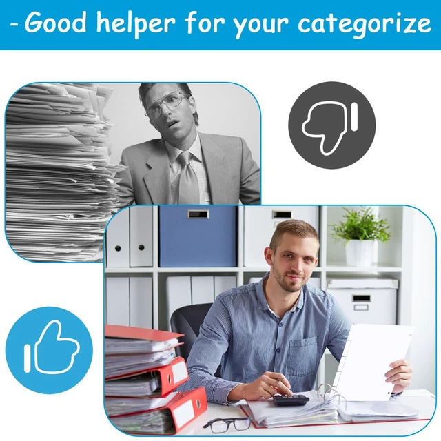 Alt view image 5 of 7 - Binder Dividers for 3 Ring Binder, 1/5 Cut Tabs, Letter Size Blank Dividers Write On Page with 5 Big Tabs for School Office Home, 8 Sets, 40 Dividers, White