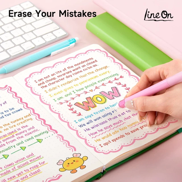 Alt view image 3 of 7 - Erasable Gel Pens, 20 Colors Retractable 0.7mm Fine Point Erasable Pens Clicker for Back to School, Assorted Color Inks, Make Mistakes Disappear for Drawing Writing Planner & Crossword Puzzles