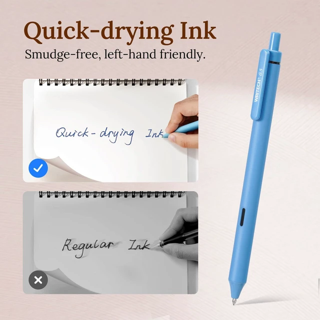 Alt view image 6 of 7 - Fine Point Gel Pens: 8ct 0.5mm Multi Colored Ink Colors Retractable Pen for Smooth Writing Note Taking Journaling Assorted Coloring No Bleed & Smear & Smudge (Vintage Set)