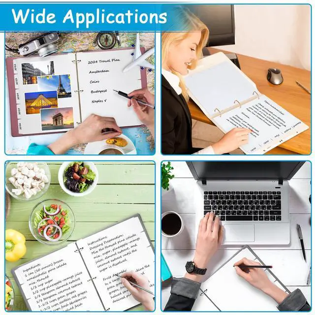 Alt view image 7 of 7 - Binder Dividers for 3 Ring Binder, 1/5 Cut Tabs, Letter Size Blank Dividers Write On Page with 5 Big Tabs for School Office Home, 8 Sets, 40 Dividers, White