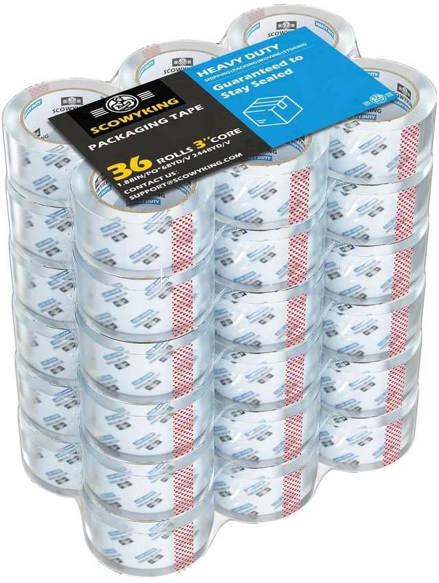 Main image of Clear Packing Tape Refills Heavy Duty,36 Pack,2.7 Mil,1.88"×68 Yd