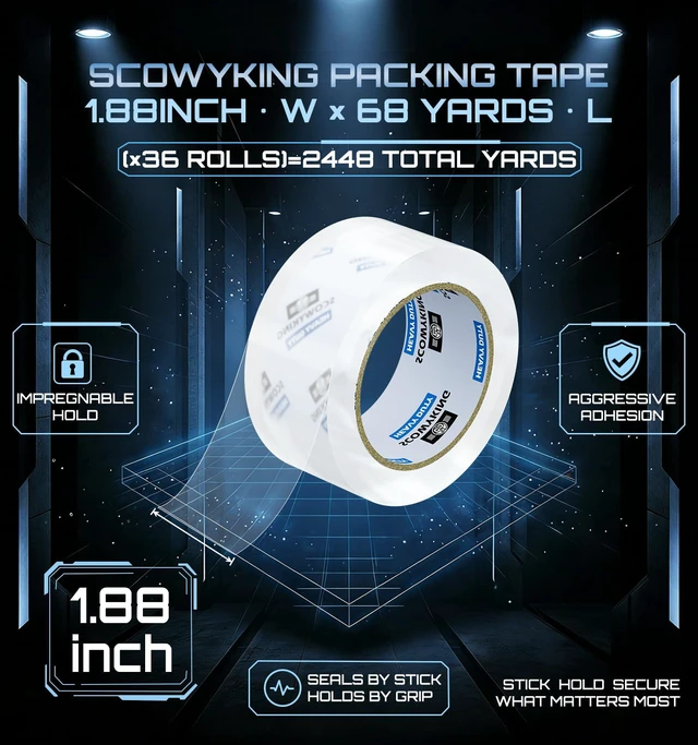 Alt view image 3 of 7 - Clear Packing Tape Refills Heavy Duty,36 Pack,2.7 Mil,1.88"×68 Yd