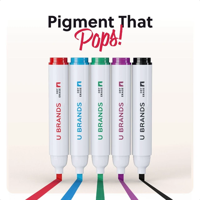 Alt view image 4 of 6 - Dry Erase Markers Chisel Tip Set, 36 Pack, Assorted Colors, Whiteboard Pens with Chisel Point and Built In Eraser Caps, Low Odor Ink, Dry Erase Markers For Classroom, Office, Or Home