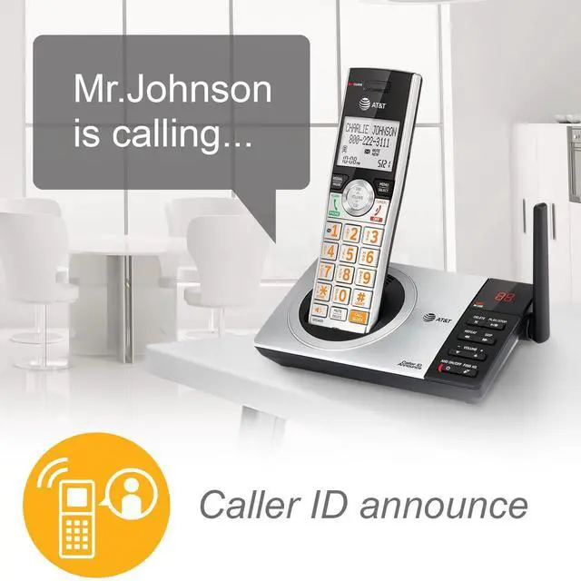 Alt view image 6 of 7 - DECT 6.0 Expandable Cordless Phone with Answering System, Silver/Black with 3 Handsets
