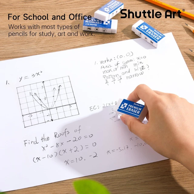Alt view image 5 of 7 - Erasers, 144 Pack Premium Eraser Bulk, White Erasers Classroom Set for Kids Teachers as School and Office Supplies