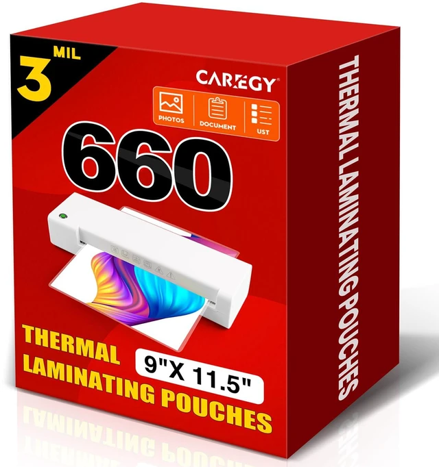 Main image of Thermal Laminating Pouches,660 Pack Laminating Sheets, 3 Mil 9 x 11.5 Inches Lamination Sheet Paper for Laminator, Round Corner Letter Size, Office and School Supplies