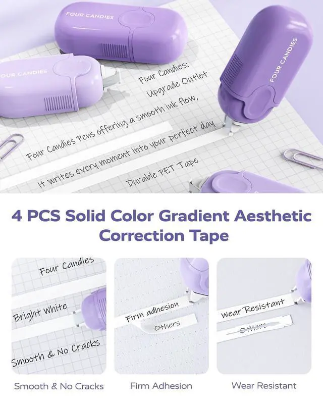 Alt view image 4 of 7 - Aesthetic Purple School Supplies Kit with Case for Girls Back to School Stationery Set with Pens, Highlighters, Mechanical Pencils, Sticky Notes for Students, College, Journaling