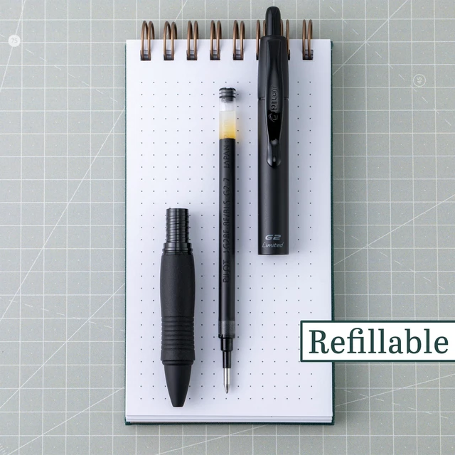 Alt view image 5 of 5 - G2 Limited Refillable & Retractable Rolling Ball Gel Pen, Fine Point, Matte Black Barrel, 0.7 mm, Black Ink, Single Pen (Pack of 2)