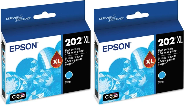 Main image of T202 Claria -Ink High Capacity Cyan -Cartridge (T202XL220-S) for Select Expression and Workforce Printers (Pack of 2)
