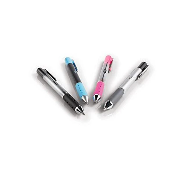Alt view image 5 of 6 - Retractable Gel Pens, Fine Point, 0.5 mm, Gray Barrel, Black Ink, Pack Of 12 Pens