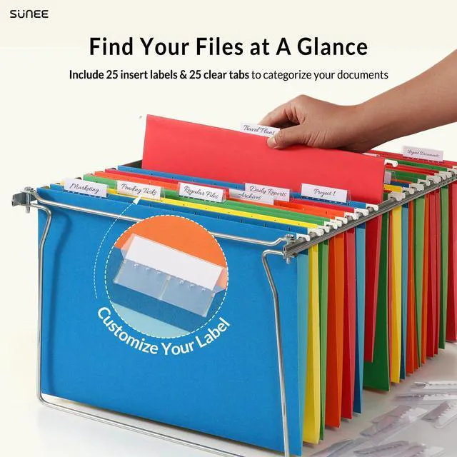 Alt view image 2 of 7 - Hanging File Folders Assorted Colors, 25 Pack File Folders Letter Size with 1/5-cut Tabs, Stay Organized for Your Home and Office Bulk File and Documents