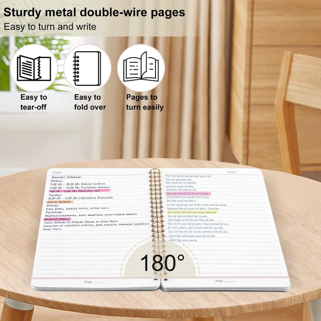 Alt view image 5 of 7 - Spiral Notebook For Women & Men, 2PCS Spiral Journal Notebooks, 5.9 x 8.3 College Ruled Notebook For Work Notes, Journal Writing, And Daily Life Entries (Beige) (Pack of 3)