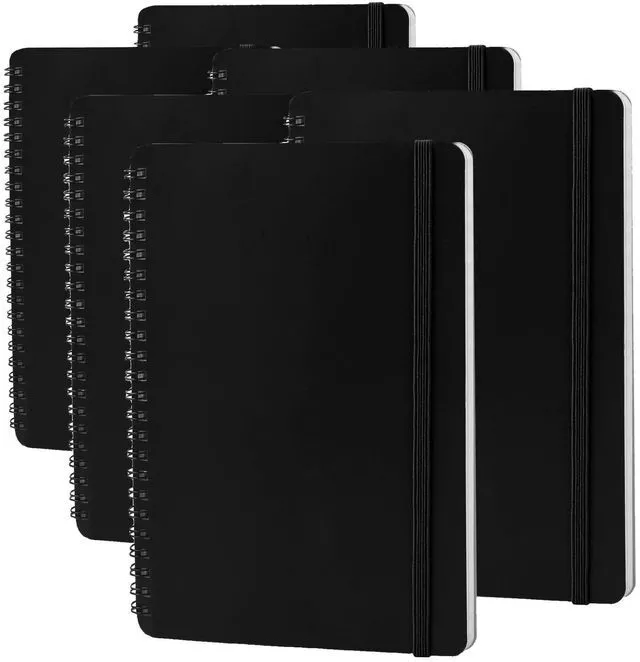 Main image of Spiral Notebook For Women & Men, 2PCS Spiral Journal Notebooks, 5.9 x 8.3 College Ruled Notebook For Work Notes, Journal Writing, And Daily Life Entries (Black) (Pack of 3)